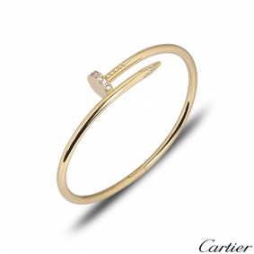 Cartier Yellow Gold Diamond Juste Un Clou Bracelet Size 18 B6048618